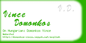 vince domonkos business card